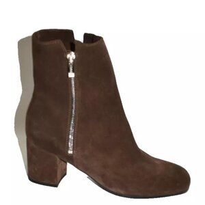 New! LA CANADIENNE James Waterproof Suede Booties Brown Size 9.5 DD458